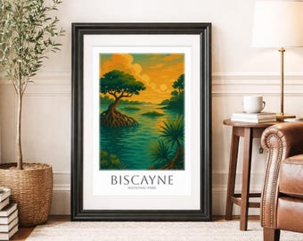 BISCAYNE * Travel Poster * National Park Wall Art