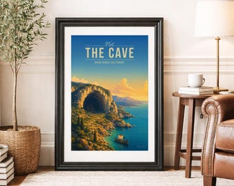 THE CAVE * Travel Poster * Scenic Mythical Wall Art