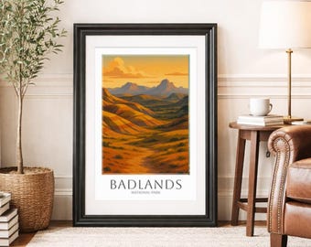 BADLANDS * Travel Poster * National Park Wall Art