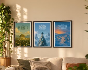 Flying Bison Four Nations — Complete 4 Poster Set | Matching Wall Art Prints