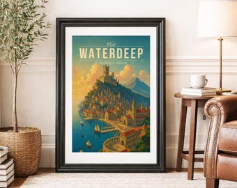 WATERDEEP * Travel Poster * Adventurous Fantasy Wall Art