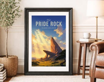 PRIDE ROCK * Travel Poster * Scenic Gaming Wall Art