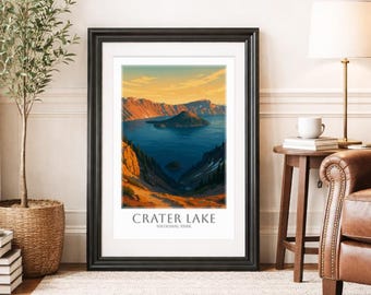 CRATER LAKE * Travel Poster * National Park Wall Art