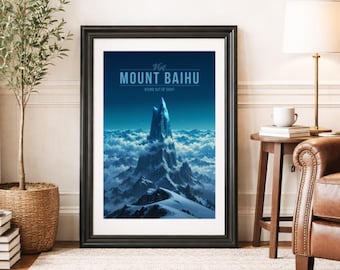 MOUNT BAIHU * Travel Poster * Scenic Fantasy Wall Art