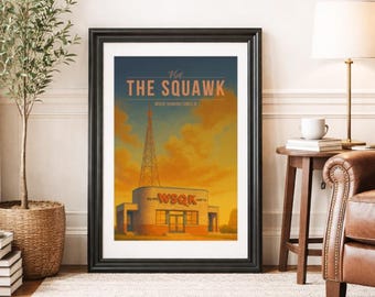 THE SQUAWK * Travel Poster * Stranger Fictional Wall Art