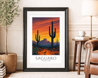 SAGUARO * Travel Poster * National Park Wall Art