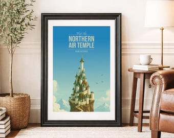 NORTHERN AIR TEMPLE * Travel Poster * Scenic Fantasy Wall Art