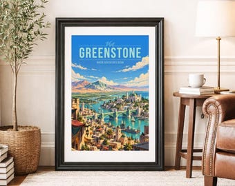 GREENSTONE * Travel Poster * Scenic Fantasy Wall Art