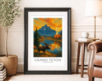GRAND TETON * Travel Poster * National Park Wall Art
