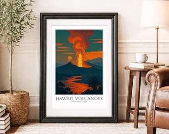 HAWAII VOLCANOES  * Travel Poster * National Park Wall Art