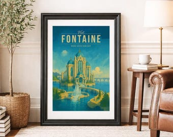 FONTAINE * Travel Poster * Impactful Fantasy Wall Art