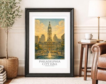 Philadelphia City Hall * Travel Poster * Architecture Wall Art