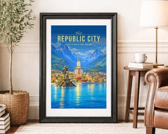REPUBLIC CITY * Travel Poster * Scenic Fantasy Wall Art
