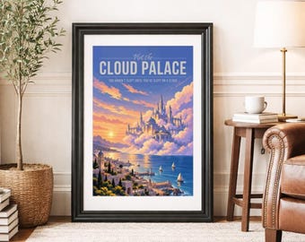 CLOUD PALACE * Travel Poster * Scenic Fantasy Wall Art