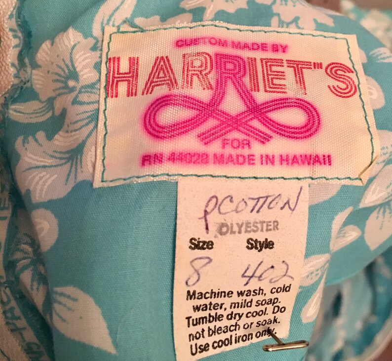 Vintage Hawaiian Maxi Dress w Belt