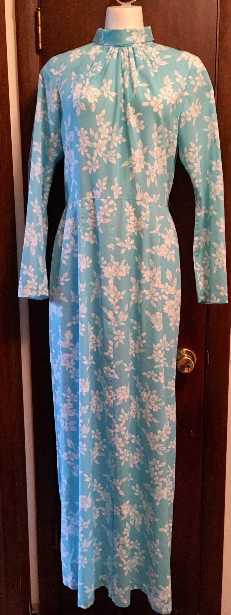 Vintage Hawaiian Maxi Dress w Belt