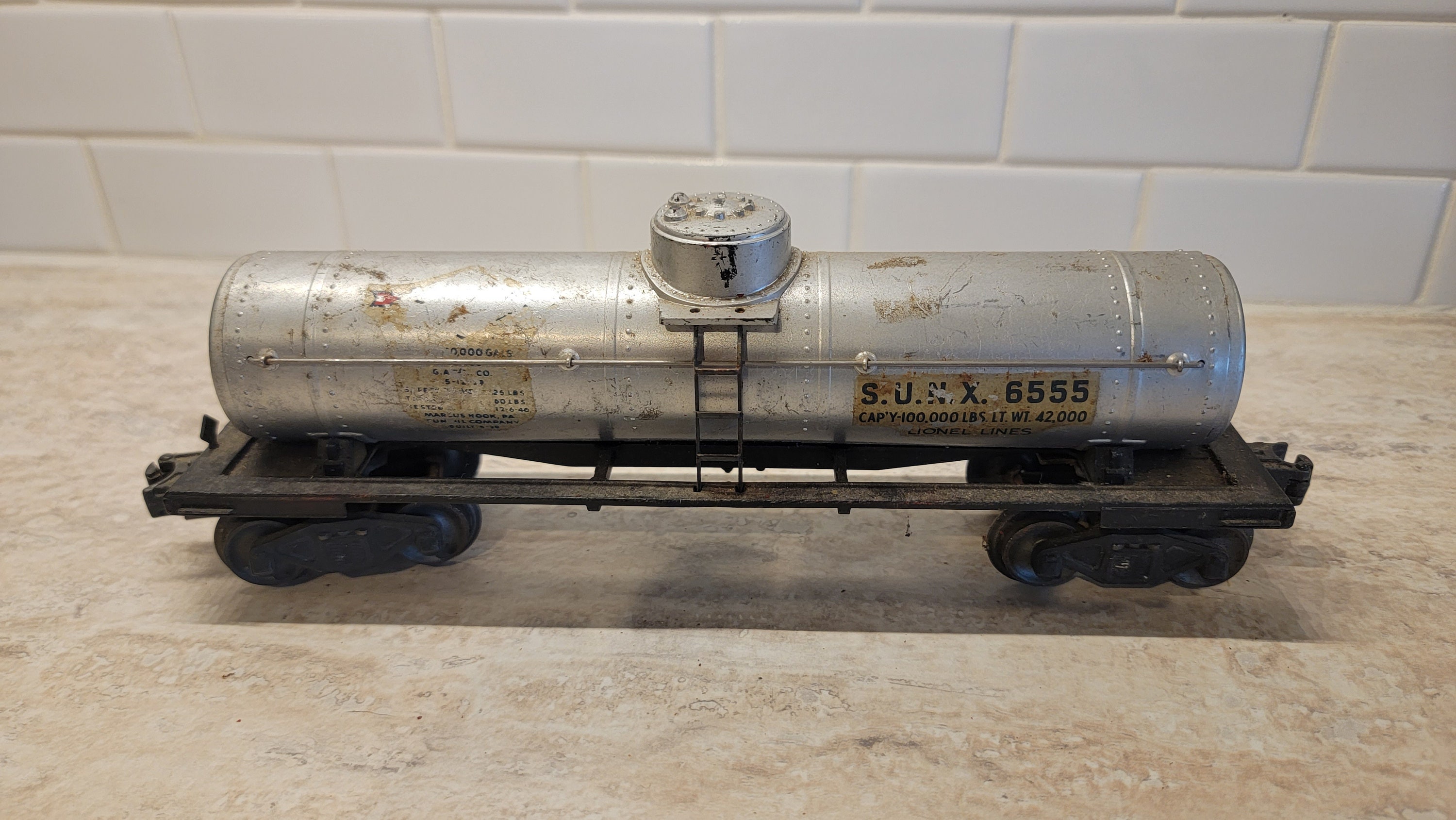 LIONEL O WAGON CITERNE RESERVOIR CUVE GULF 6425 TRANSPORT GAZ GAS