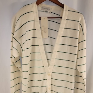 Womans vintage 1980s buttoned sweater V Neck Cardigan made by Outlander, New Old Stock size Medium