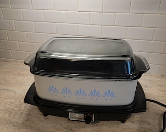Vintage West Bend 4 quart rectangular 5 setting slow cooker crokpot with removable non stick pan