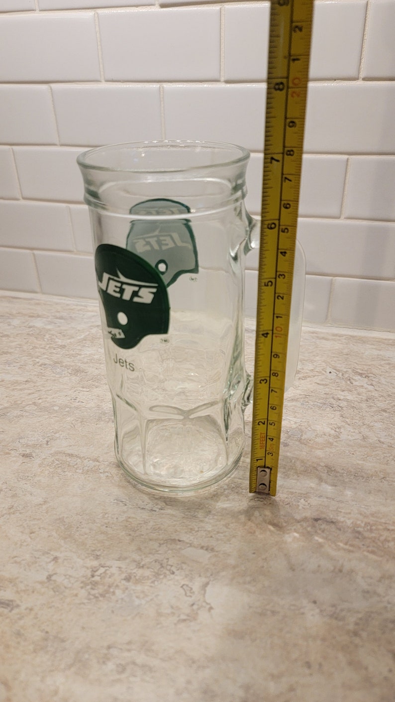 Vintage NY Jets Cup, New York Jets Glass Cup, New York Jets, Beer Mug