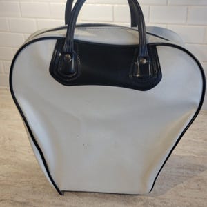 Bolsa de boliche vintage pérola branca, bolsa de bola de boliche vintage, bolsa de bola de boliche vintage de 10 pinos