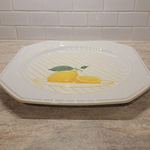 Vintage Mikasa Fresh Fruit Ceramic Serving Platter, Made in Japan, Vintage Mikasa Fresh Fruit Lemon Serving Dish
