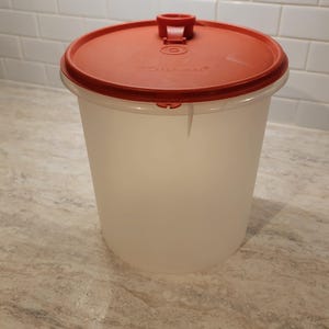 Vintage Burnt Orange Tupperware Jumbo Canisters 5 Qt