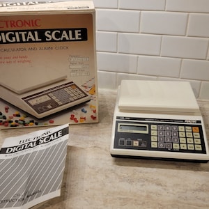 Vintage Electronic Digital Scale with Clock and Calculator