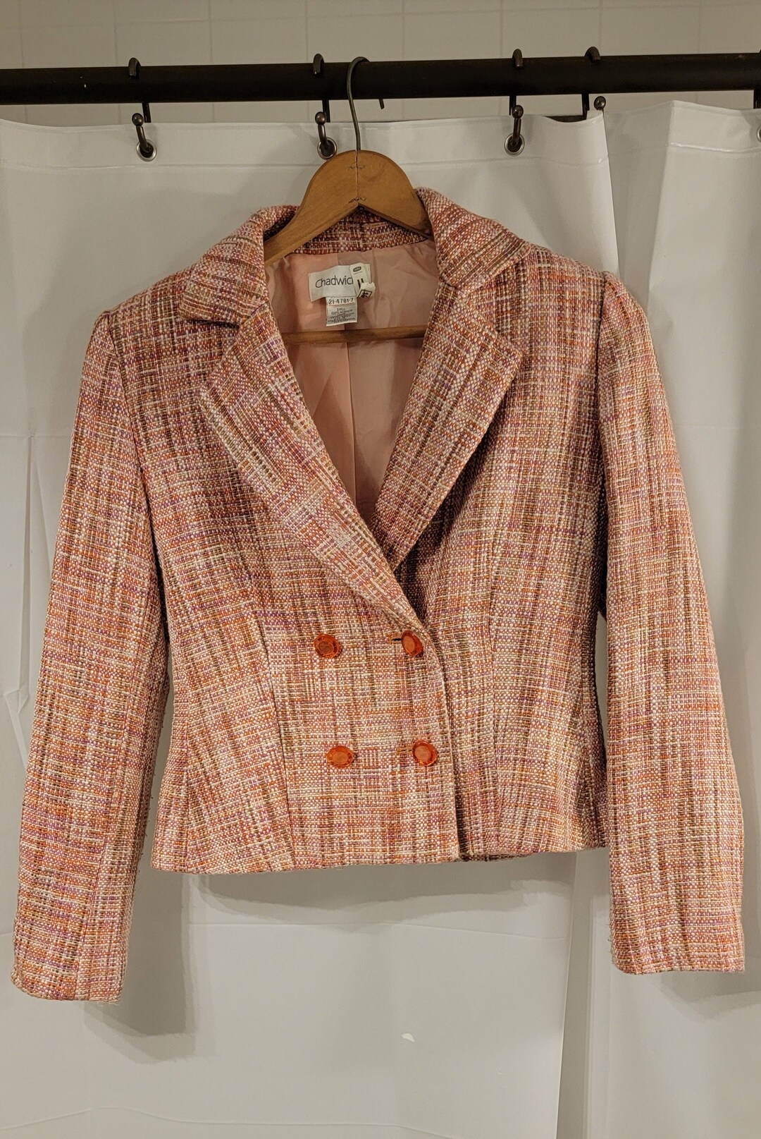 Womans Vintage Pink Twead Chadwick Jacket Size 4, Womans