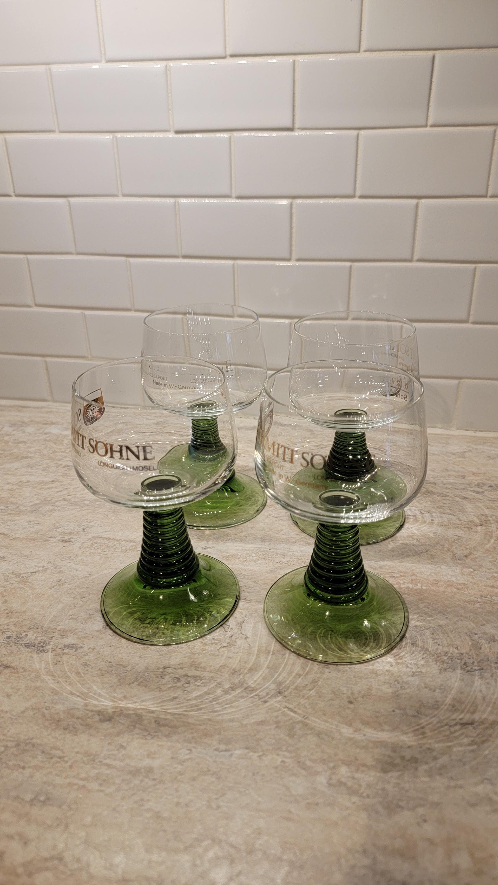 German green stem wine glasses - Etsy 日本