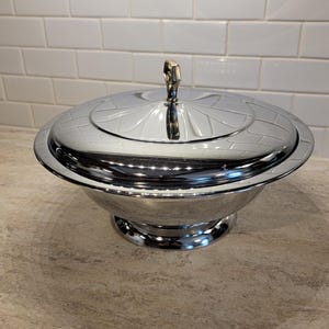 Vintage Mid Century Kromex Stainless Steel Covered Casserole Dish