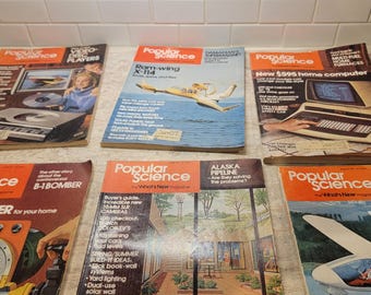 Vintage 1970s Popular Science Magazines lot of 6, Vintage 1970s Magazines