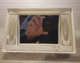 Vintage double-sided Makeup Mirror, Vanity Mirror, Face Mirror Standing Lighted Mirror, Lighted Makeup Mirror Lighted Magnified