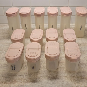 Vintage Tupperware kryddbehållare, set om 14