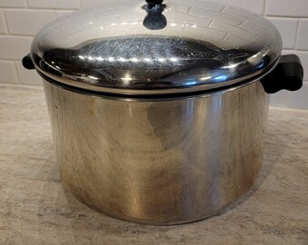 Vintage Farberware 4 qt Sauce Pot with Lid Aluminum Clad Stainless Steel