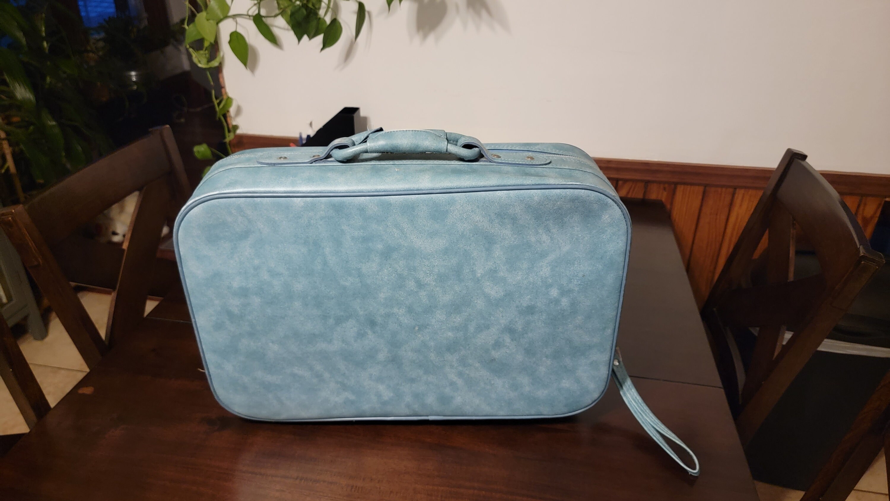 Vintage 1960s Blue Powder Puff Suitcase Etsy