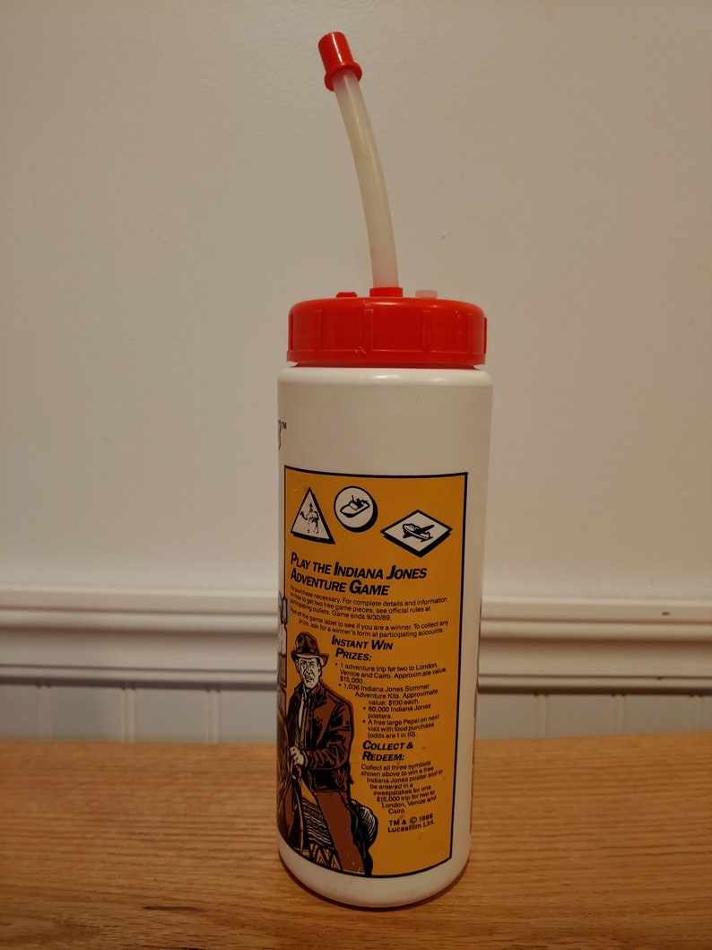 Vintage Indiana Jones and the Last Crusade Thermos Gatorade Sports Bottle
