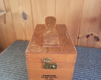Vintage Esquire Shoe Valet De Lux Box, Shoe Shine Buffing Box