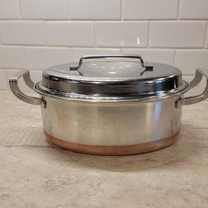 Vintage Eckoware Copper Bottom Casserole Pot with Lid