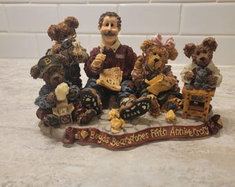 Vintage 1998 Boyds Bears und Freunde Fünftes Jubiläum Sammler Figur, Vintage Boyds Bears, Bearstone Collection