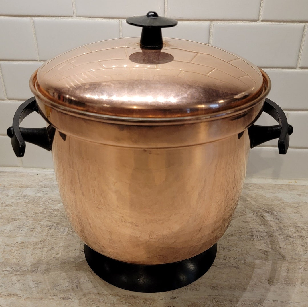 Vintage Copper Pyrex Ice Bucket Mid Century Barware Etsy