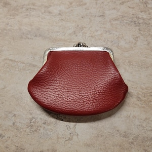 Porte-monnaie vintage en cuir rouge pour femme, porte-monnaie, porte-monnaie en cuir vintage