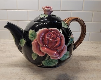 フィッツ＆フロイド 1976年製 陶器製 カエル型ティーポット 高さ5