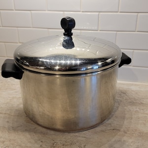 Vintage Farberware Kochgeschirr SS Aluminium verkleidet 4 Quart Suppentopf mit Deckel