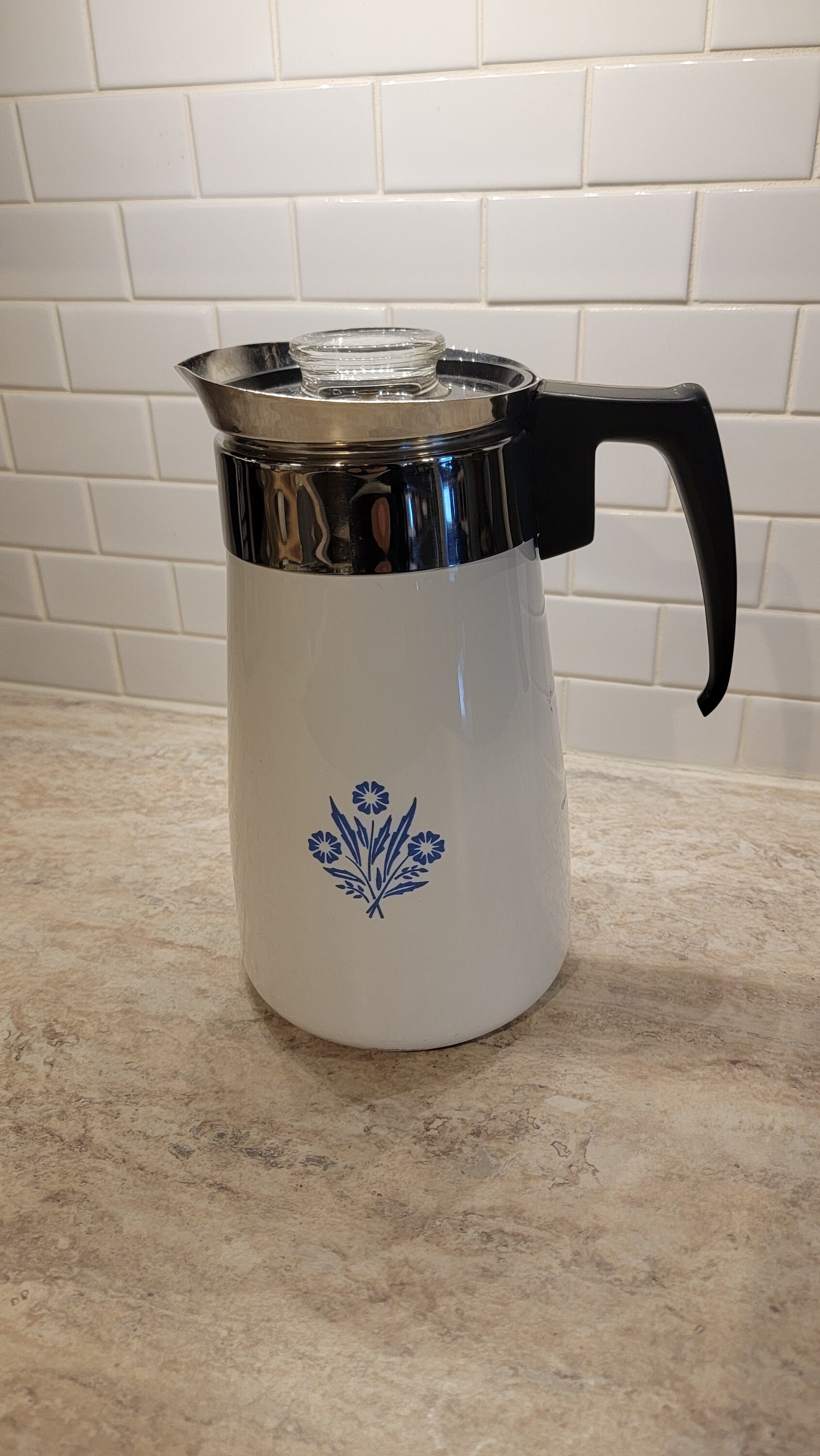 Vintage Corning Ware Stovetop Percolator/carafe 9 Cup Vintage Blue