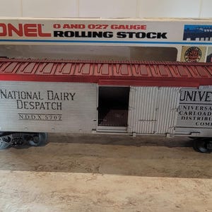 Vintage Lionel Train Car, Lionel Refrigerator Freight Box Car National Dairy Despatch 6-5702, Vintage Lionel Lines