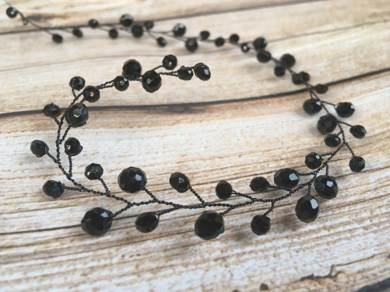 Black Wedding Hair Vine Gothic Bridal Hair Piece Black ...