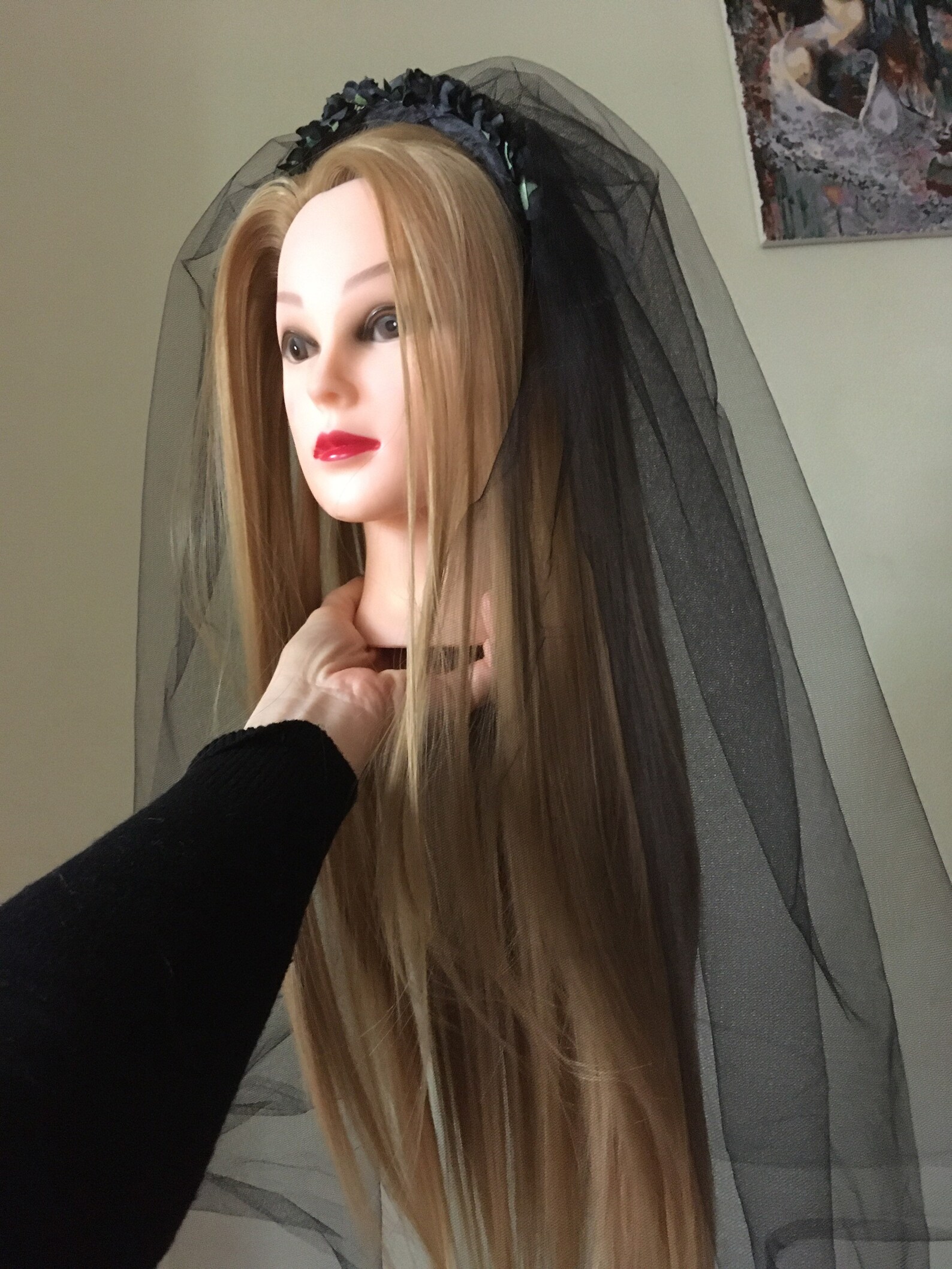 Gothic Wedding Veil Black Bridal Veil Black Wedding Veil Etsy