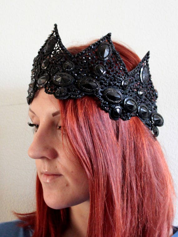 Hair Accessories Red And Black Crown Gothic Wedding Halloween
