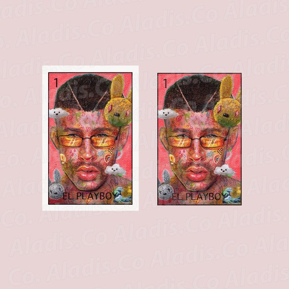 Download Bad Bunny Loteria PNG Datei Valentines Loteria Karte | Etsy